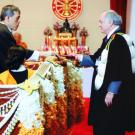 Robert Hackman recieving award