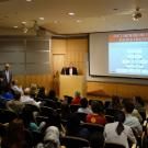 Dr. Bart Weimer presenting on "Metagenomics, genomes, and host-microbe interactions" for the 2017 Kosuna Distinguished lecture in Nutrition