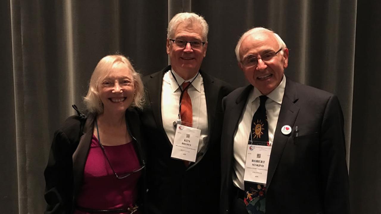 Prof. Kenneth Brown (middle) at the award lecture with Leslie Lewinter-Suskind and Robert Suskind Prof. Kenneth Brown (middle) at the award lecture with Leslie Lewinter-Suskind and Robert Suskind